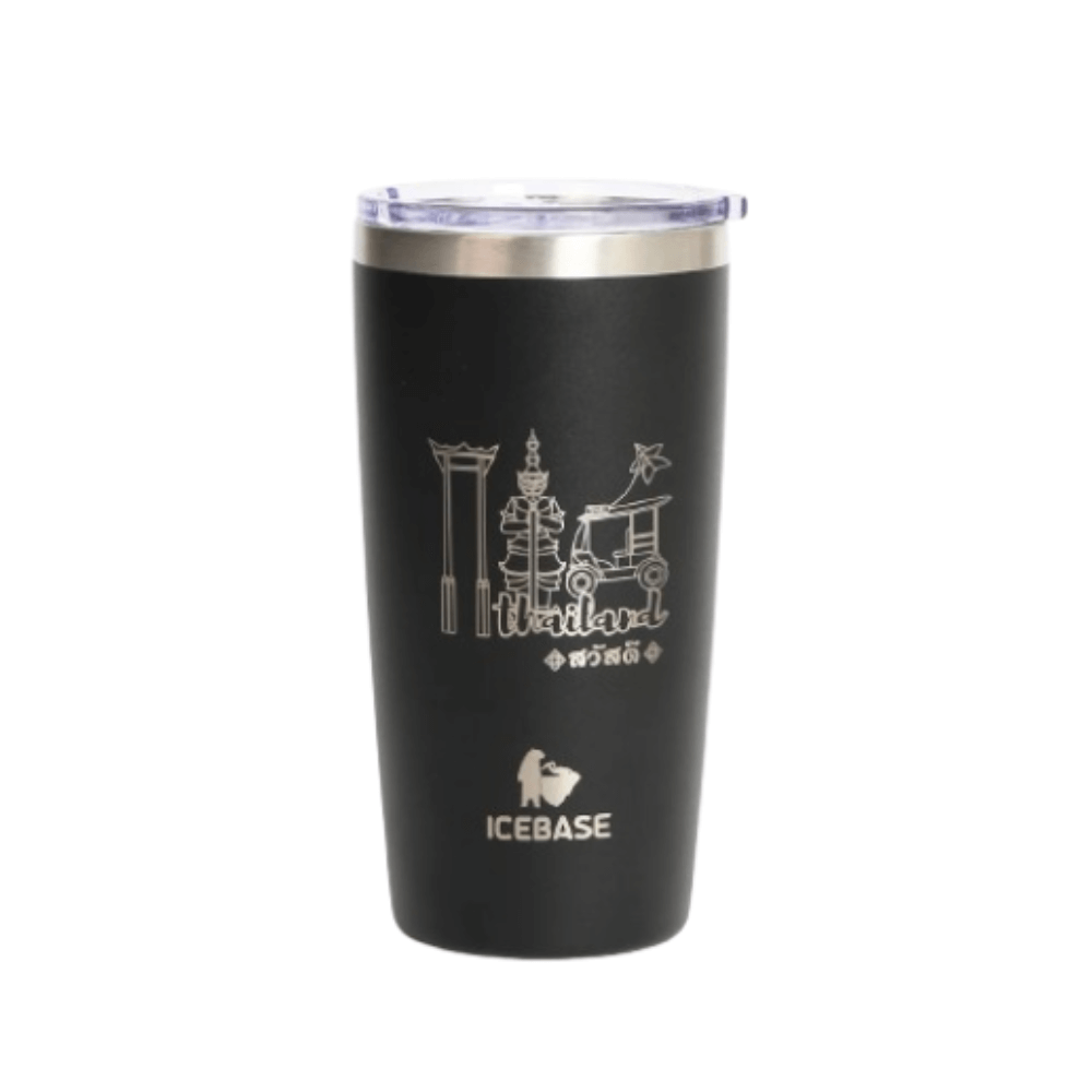 แก้วเก็บความเย็น ICEBASE รุ่น VLS-701BK (THAI SIGNATURE) ขนาด 600 มิลลิลิตร สีดำ